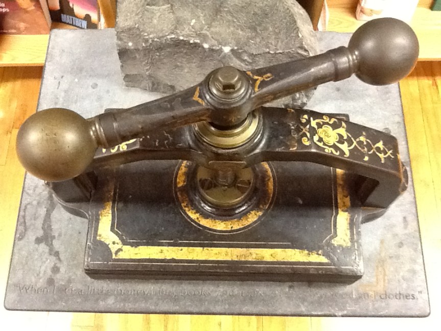 Book press in antique shop Westport Ireland