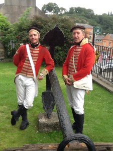 Redcoats outside Enniscorthy Castle.